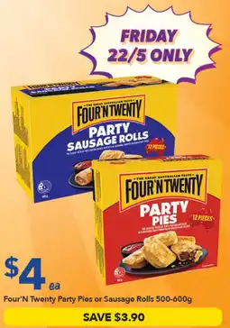 Ritchies Four N Twenty Party Pies or Sausage Rolls offer