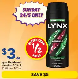 Ritchies Lynx deodorant varieties offer