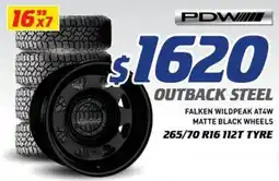 Bob Jane T-Marts Falken wildpeak at4w matte black wheels 16 x 7 offer