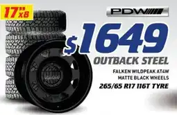 Bob Jane T-Marts Falken wildpeak at4w matte black wheels 17 x 8 offer