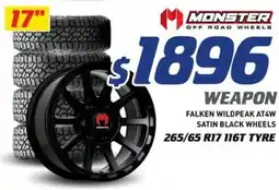 Bob Jane T-Marts Falken wildpeak at4w satin black wheels 17 offer