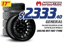 Bob Jane T-Marts Falken wildpeak at4w satin black wheels 17 offer