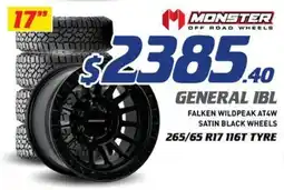 Bob Jane T-Marts Falken wildpeak at4w satin black wheels 17 offer
