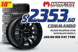 Bob Jane T-Marts Falken wildpeak at4w satin black wheels 18 offer