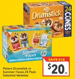 Supa Valu Peters Drumstick or Summer Faves offer