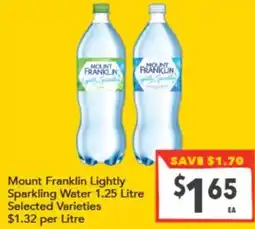 Supa Valu Mount Franklin Lightly Sparkling Water offer