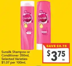 Supa Valu Sunsilk shampoo or conditioner offer
