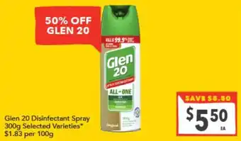 Supa Valu Glen 20 Disinfectant Spray offer