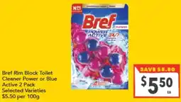 Supa Valu Bref Rim Block Toilet Cleaner Power or Blue Active offer