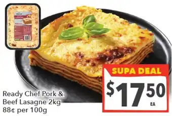 Supa Valu Ready Chef Pork & Beef Lasagne offer