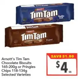Supa Valu Arnotts Tim Tam Chocolate Biscuits or Pringles Chips offer