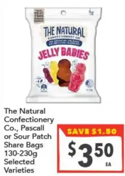 Supa Valu The Natural Confectionery Co Pascall or Sour Patch Share Bags offer