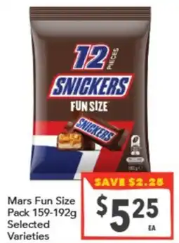 Supa Valu Mars Fun Size Pack offer