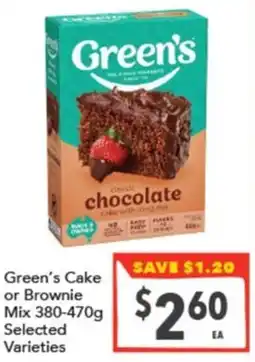 Supa Valu Greens Cake or Brownie Mix offer