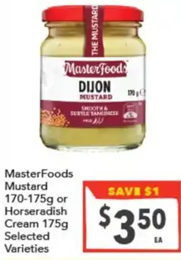 Supa Valu MasterFoods Mustard or Horseradish Cream offer