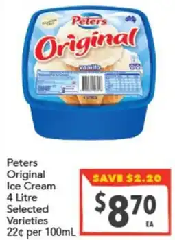 Supa Valu Peters Original Ice Cream offer