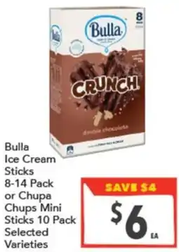 Supa Valu Bulla Ice Cream Sticks or Chupa Chups Mini Sticks offer