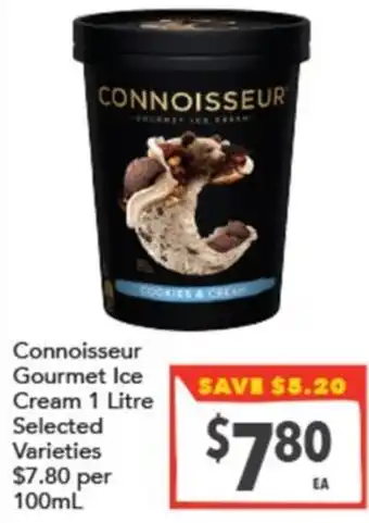 Supa Valu Connoisseur Gourmet Ice Cream offer