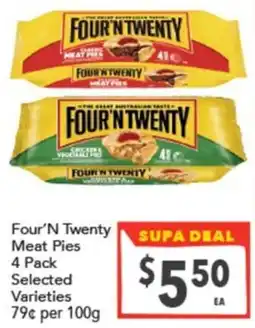 Supa Valu Four N Twenty Meat Pies offer