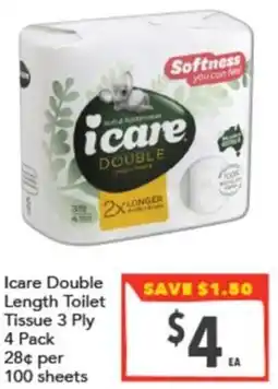 Supa Valu Icare Double Length Toilet Tissue 3 Ply offer
