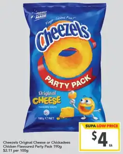 Supa Valu Cheezels Original Cheese or Chickadees Chicken Flavoured Party Pack offer