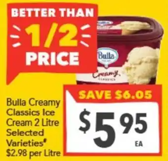 Supa Valu Bulla Creamy Classics Ice Cream offer