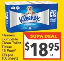 Supa Valu Kleenex Complete Clean Toilet Tissue offer