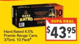 Supa Valu Hard Rated 4.5% Premix Range Cans offer