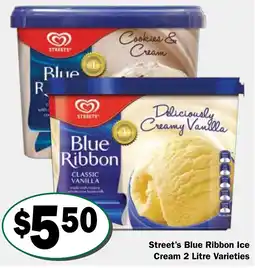 Friendly Grocer Streets Blue Ribbon Ice Cream offer