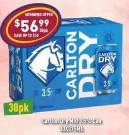Liquor Legends Carlton Dry Mid 3.5% Can offer
