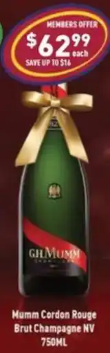 Liquor Legends Mumm cordon rouge brut champagne nv offer