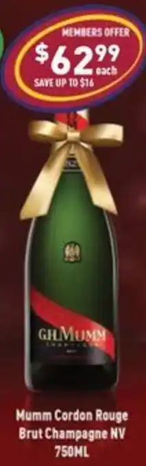 Liquor Legends Mumm cordon rouge brut champagne nv offer