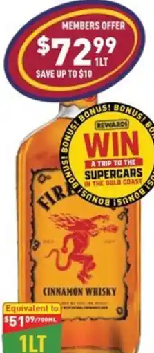 Liquor Legends Fireball Cinnamon Whisky offer