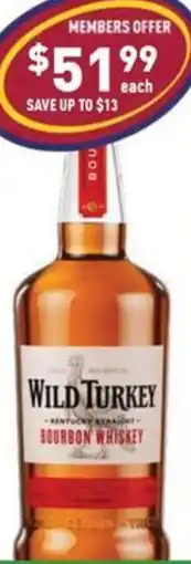Liquor Legends Wild turkey kentucky straight bourbon whiskey 81 proof offer