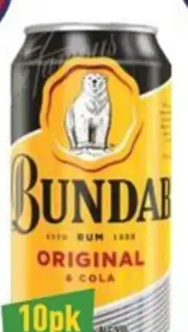 Bundaberg rum u/p & cola 4.6% can & range