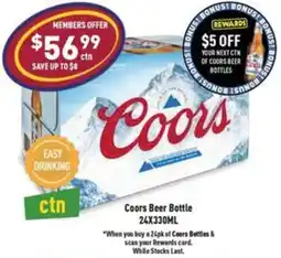 Liquor Legends Coors beer bottle offer