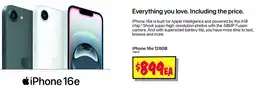 JB Hi-Fi iPhone 16e 128GB offer