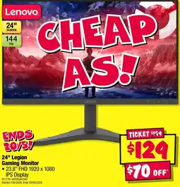 JB Hi-Fi 24" Legion Gaming Monitor offer