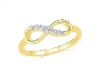 Bevilles Jewellery Diamond Infinity Stackable Ring in 9ct Yellow Gold - Q offer