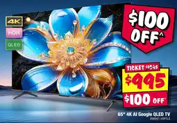 JB Hi-Fi 65" 4K Al Google QLED TV offer