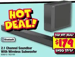 JB Hi-Fi 2.1 Channel Soundbar With Wireless Subwoofer offer