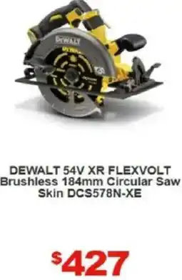 Total Tools DEWALT 54V XR FLEXVOLT Brushless 184mm Circular Saw Skin DCS578N-XE offer