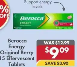 Pharmacy4Less Berocca Energy Original Berry 15 Effervescent Tablets offer