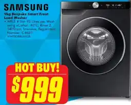The Good Guys SAMSUNG 9kg Bespoke Smart Front Load Washer offer