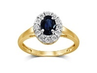 Bevilles Jewellery 9ct Yellow Gold Diamond Set Sapphire Ring - N offer