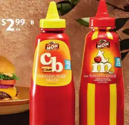 ALDI MON Cheeseburger or Tomusto Sauce offer