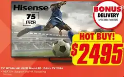 The Good Guys 75" U7SAU 4K ULED Mini-LED 165Hz TV 2026 offer