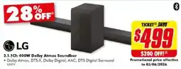 The Good Guys 3.1.1Ch 400W Dolby Atmos Soundbar offer
