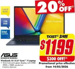 The Good Guys Vivobook 15 15.6" Core 7 Laptop offer