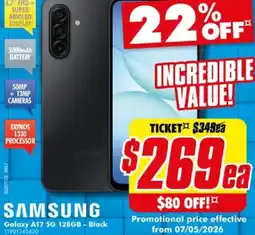 The Good Guys Galaxy A17 5G 128GB - Black offer